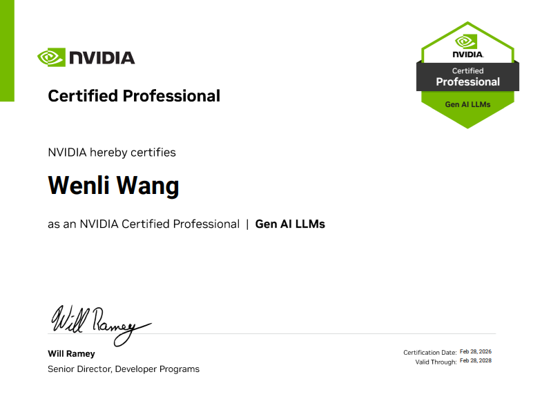 NVIDIA Certified Professional — Gen AI LLMs
